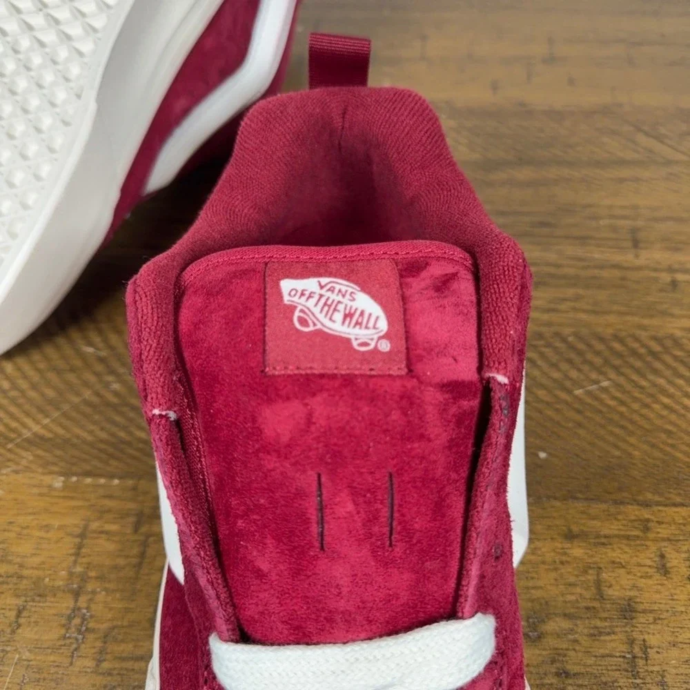 Vans Shoes Womens 7 Bordeaux‎ Red Knu Skool Suede Casual Skate Sneakers NEW